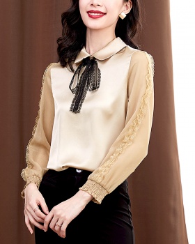 Spring real silk business suit long sleeve shirt for women