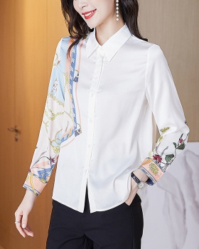 All-match printing shirt long sleeve tops for women