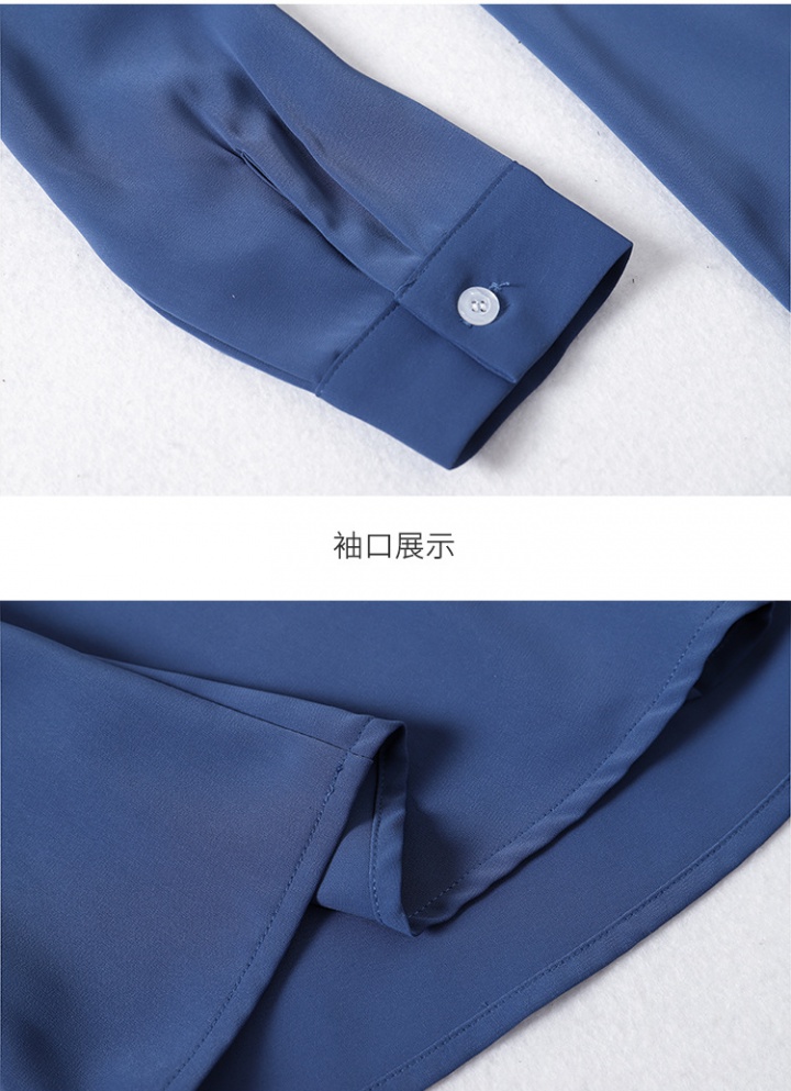 Autumn blue chiffon shirt white shirt for women