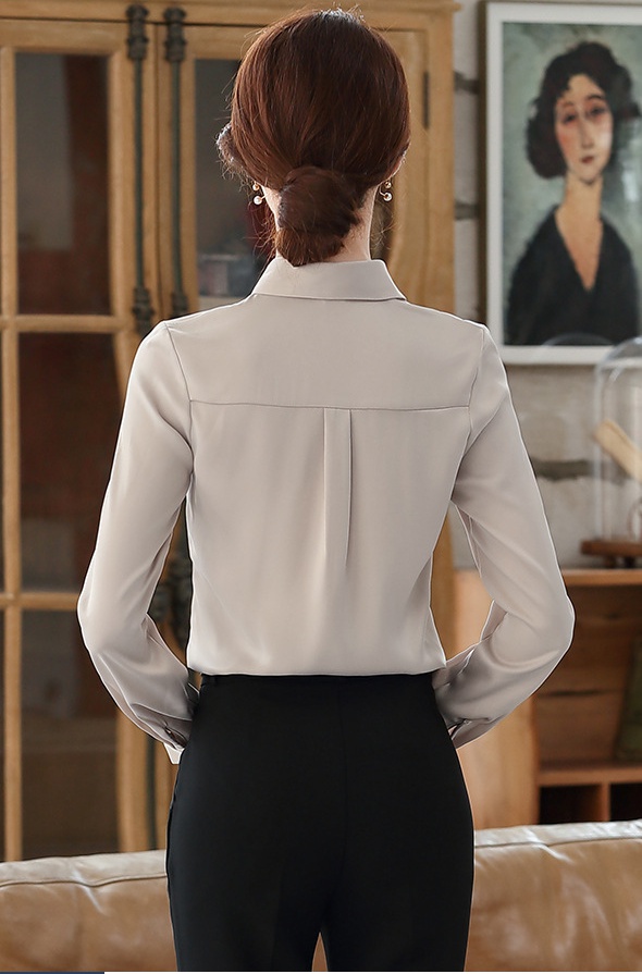 Slim fashion work clothing long sleeve shirt for women