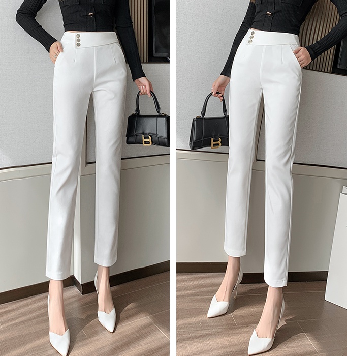 Breasted slim business suit profession casual pants for women