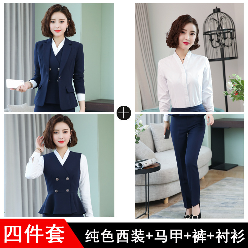 Spring and autumn business suit coat 4pcs set for women