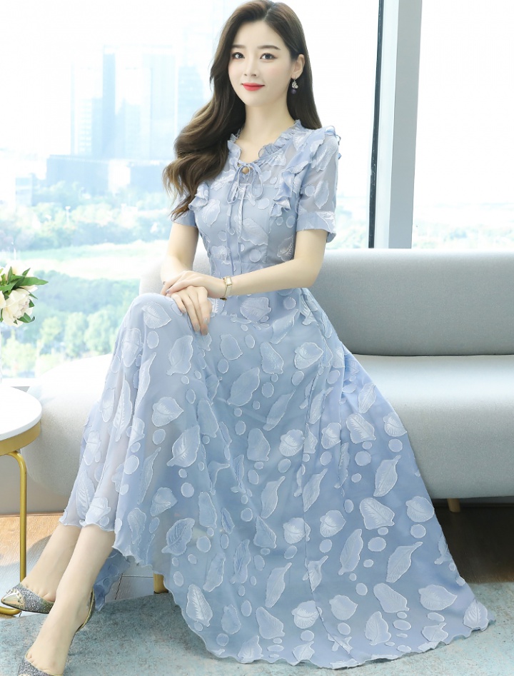 Pinched waist fashionable colors summer dress for women