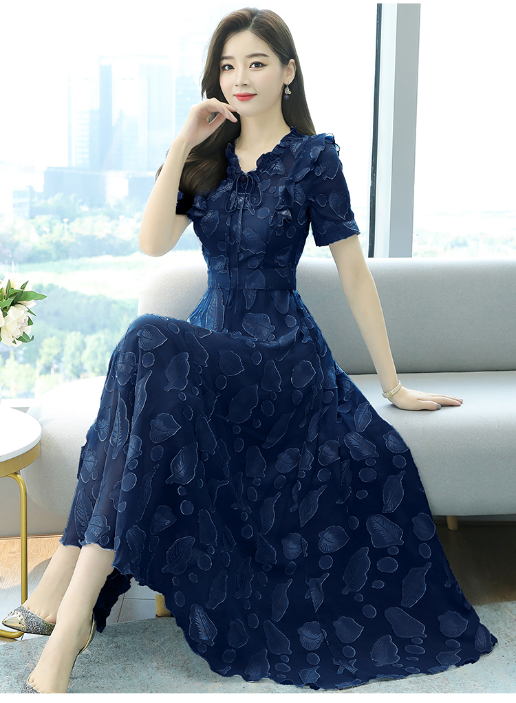 Pinched waist fashionable colors summer dress for women