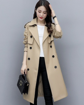 British style long windbreaker spring coat for women