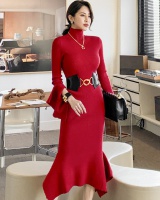 Slim autumn and winter sweater dress knitted bottoming dress