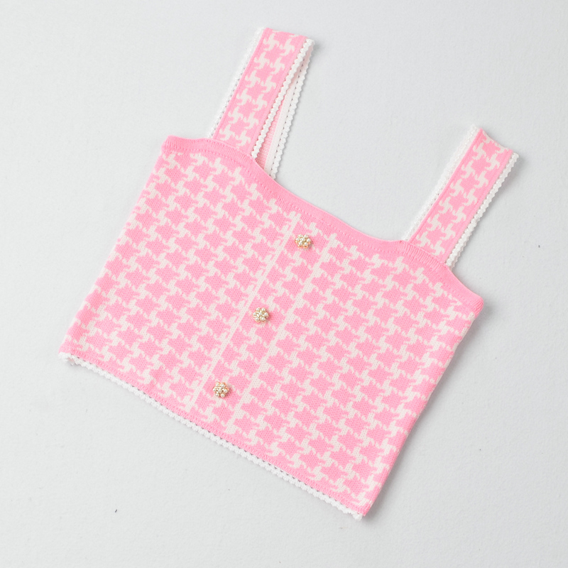 Square collar spring and summer vest sling navel tops