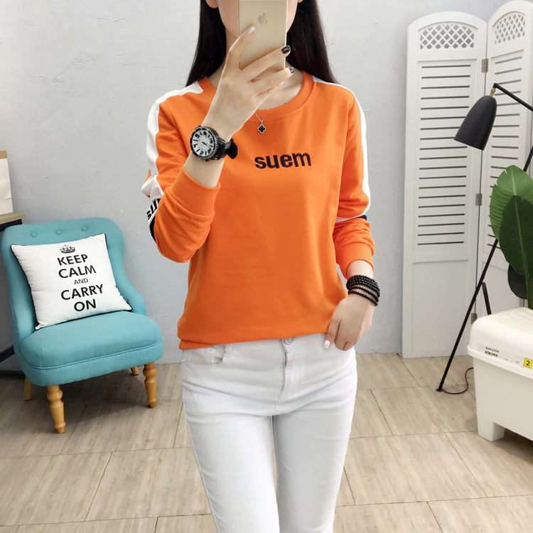 Round neck large yard hoodie long sleeve tops for women