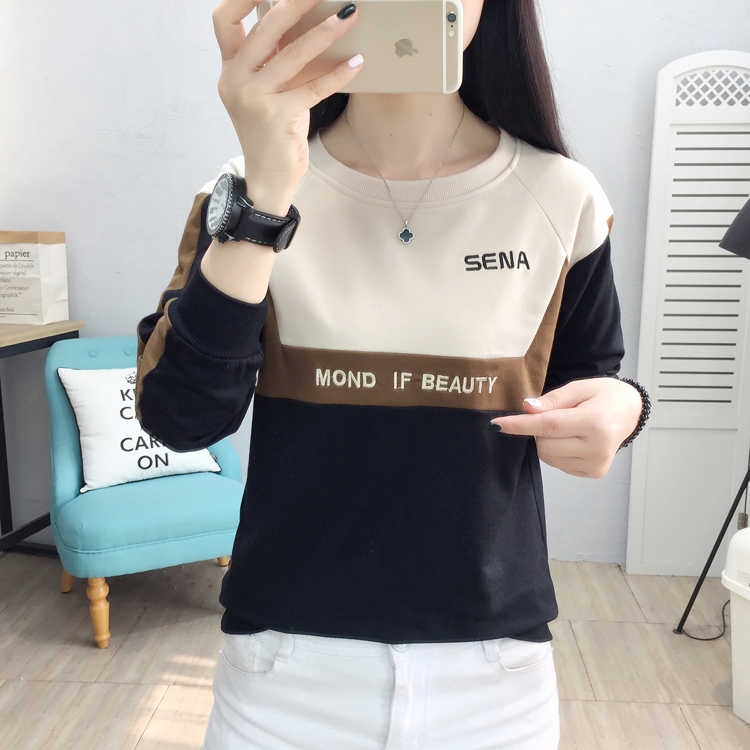 Spring all-match tops round neck large yard hoodie for women