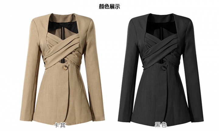 Slim bandage simple business suit bow pure personality coat