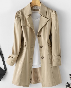 All-match long coat slim windbreaker for women