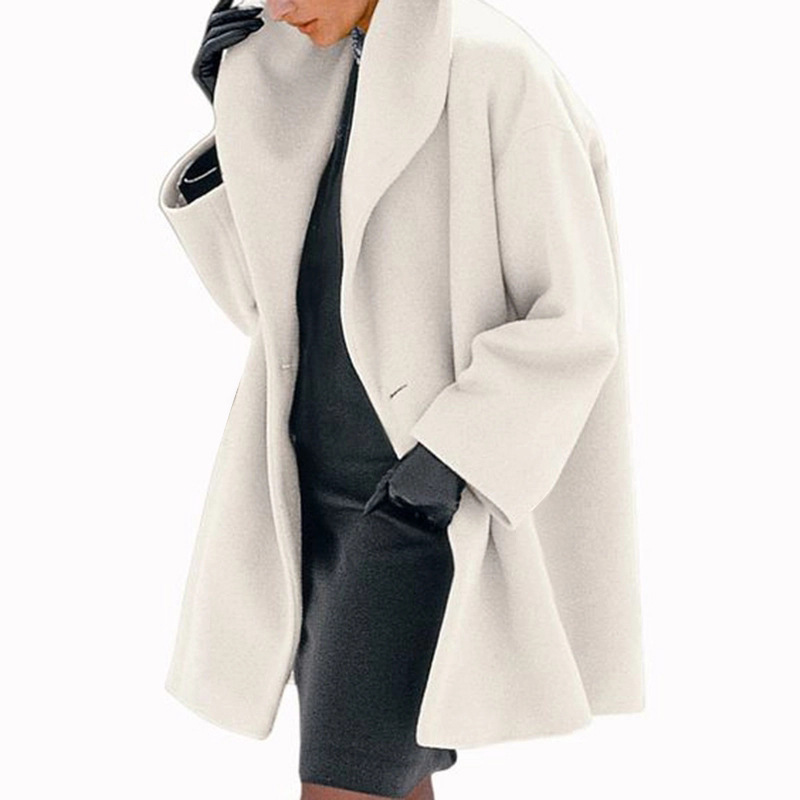 Hooded fashion woolen coat for women