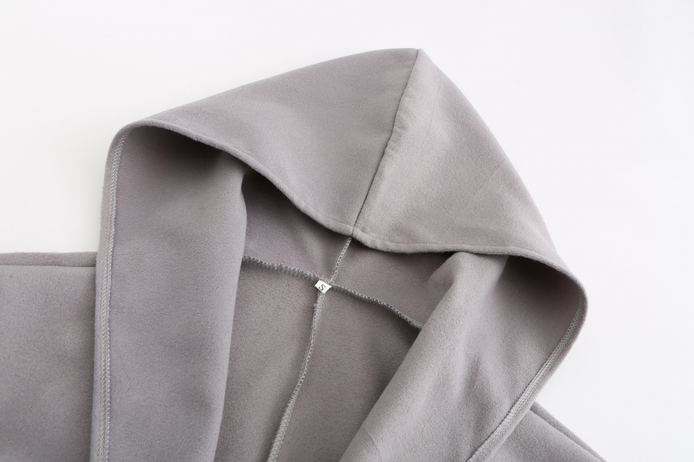 Hooded fashion woolen coat for women