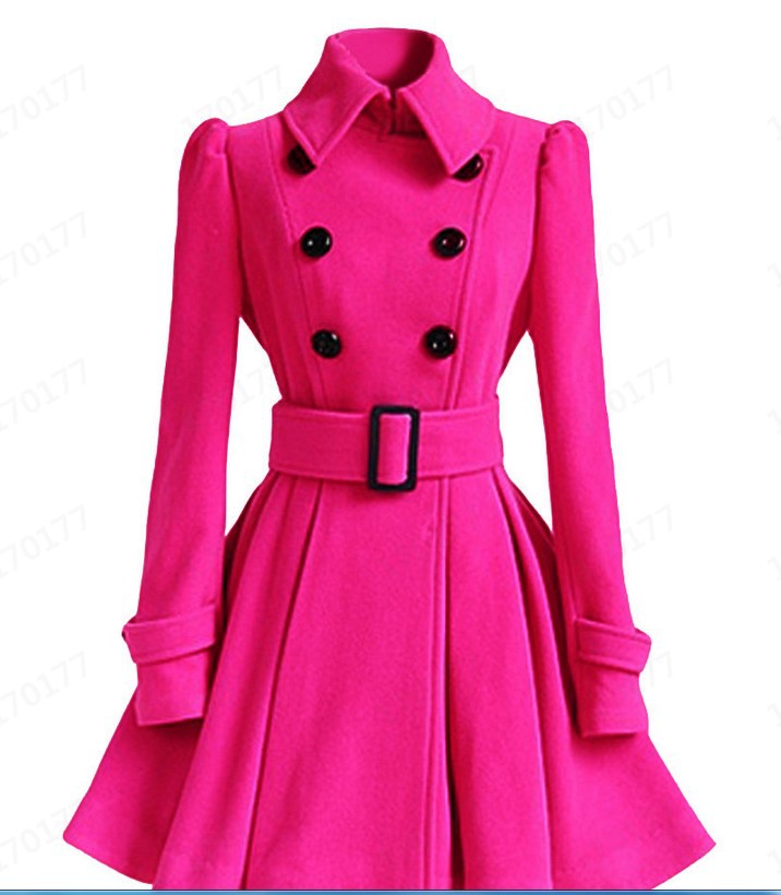 Long woolen overcoat European style woolen coat for women