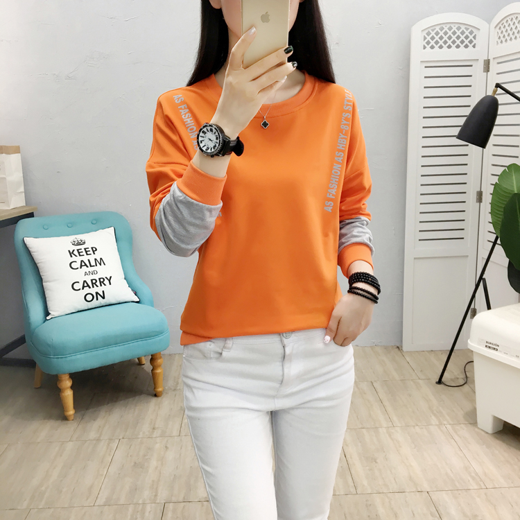 Round neck hoodie long sleeve T-shirt for women
