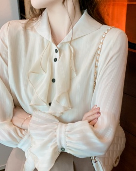 Spring chiffon shirt long sleeve shirt for women