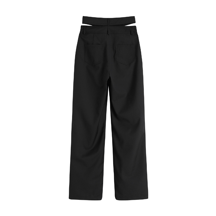 Spring and summer slit long pants black suit pants for women