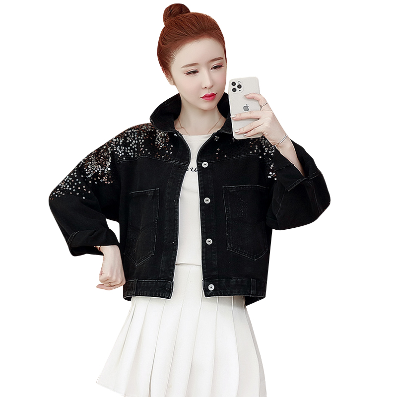 Loose all-match tops spring and autumn denim coat for women