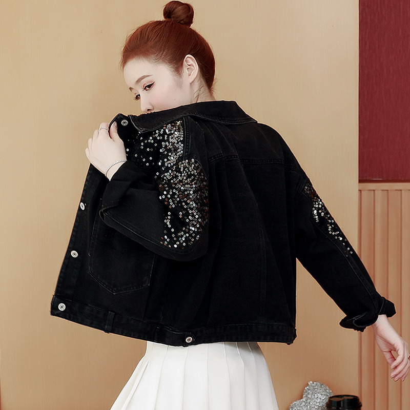 Loose all-match tops spring and autumn denim coat for women