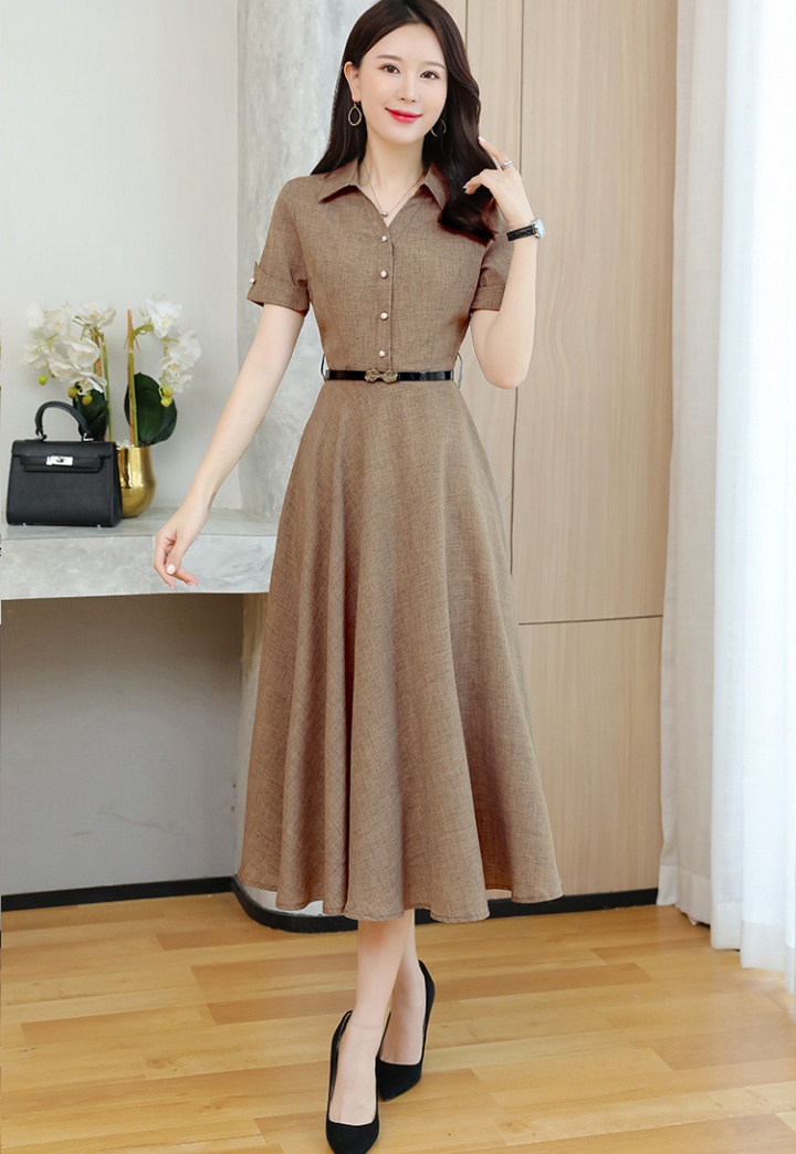 Cover belly flax pure cotton linen dress for women