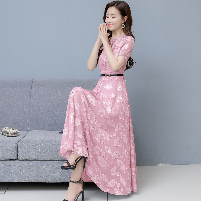 Temperament jacquard spring and summer dress for women