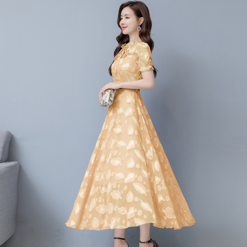 Temperament jacquard spring and summer dress for women