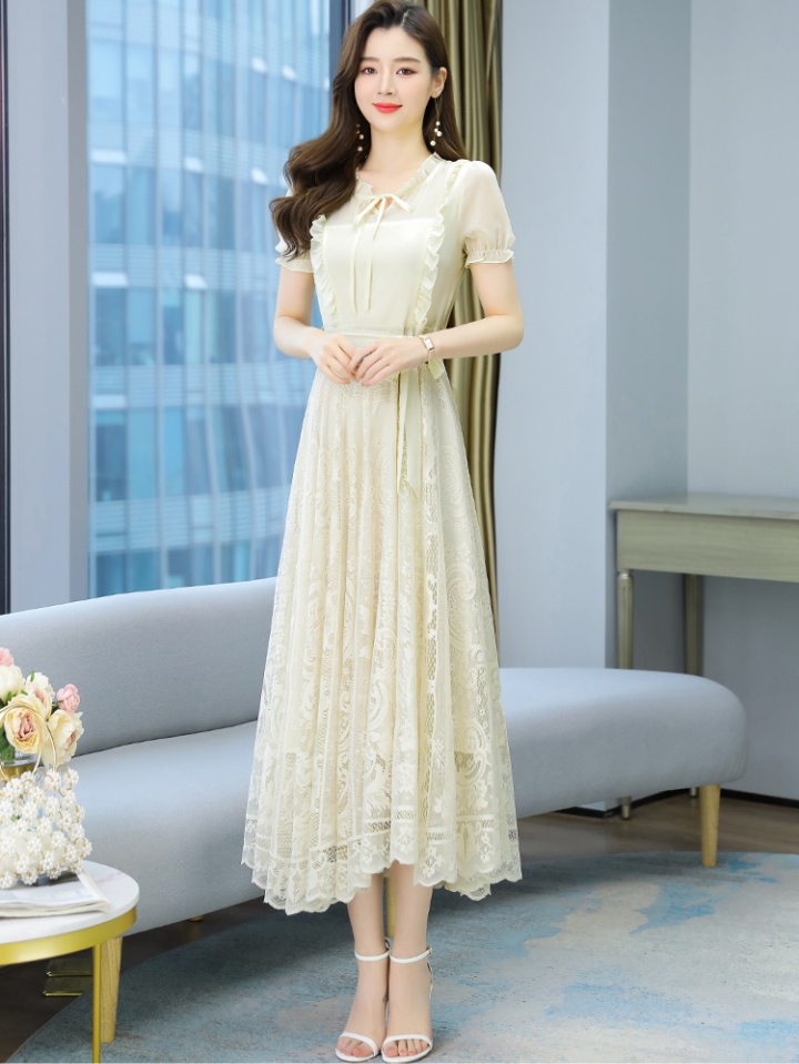 Short sleeve spring and summer splice fashion dress