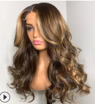European style long wig big waves curly hair for women