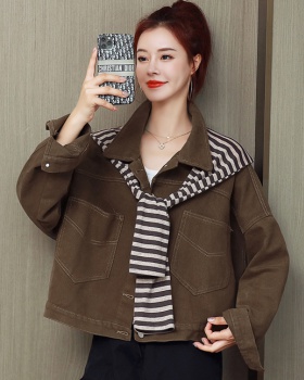 Korean style shawl spring denim jacket 2pcs set for women