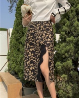 Split long high waist retro skirt for women