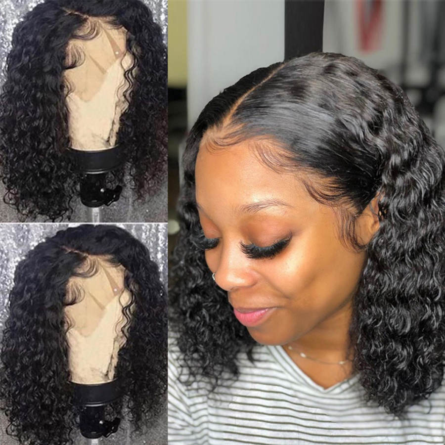 Long small waves headgear black European style wig for women