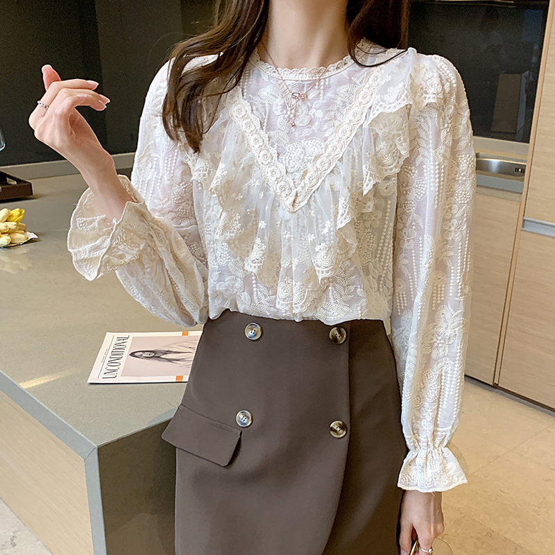 Long sleeve Korean style shirt spring tops for women