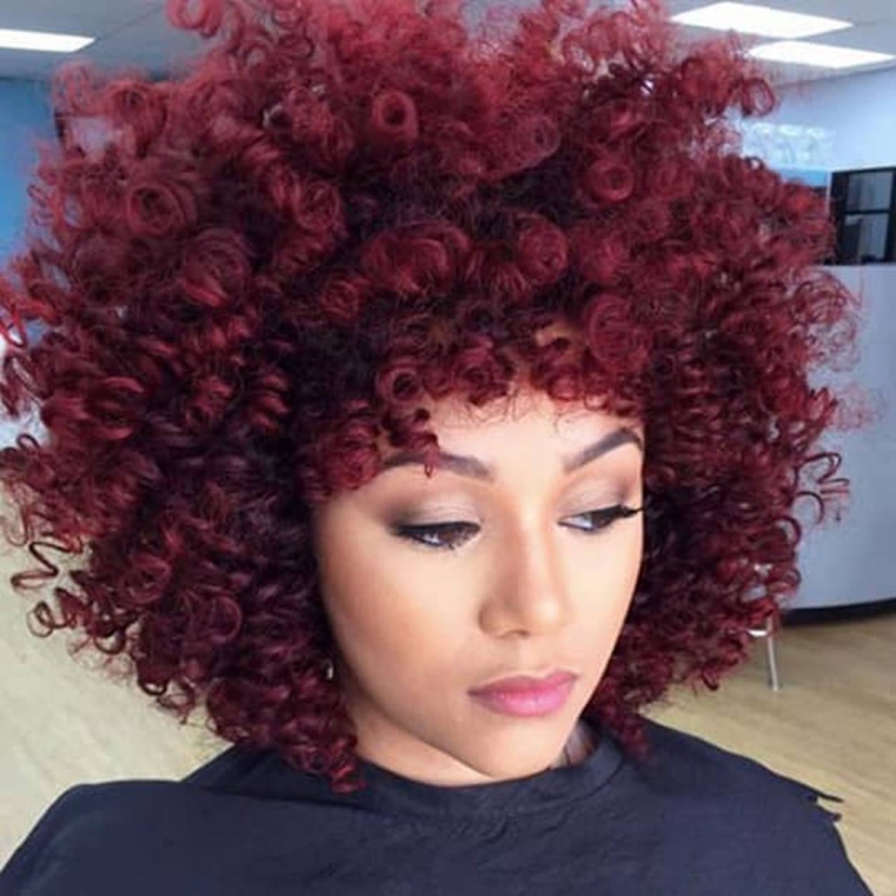 Fiber small curly hair first explosion headgear for women