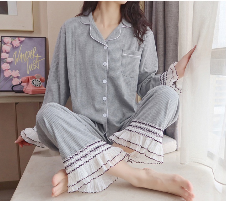 Spring and autumn pajamas long pants a set for women