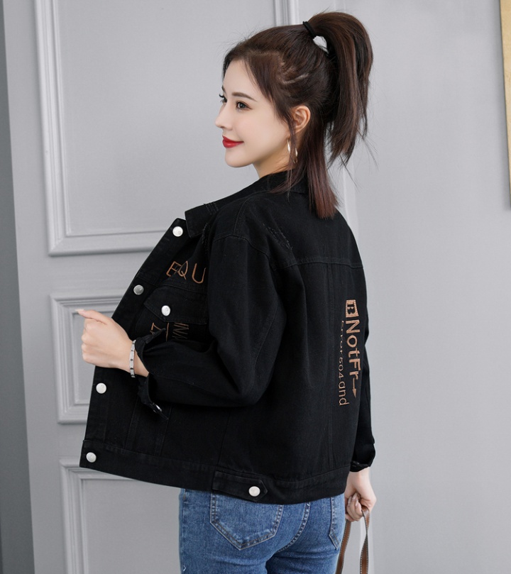 Denim Korean style tops slim jacket for women