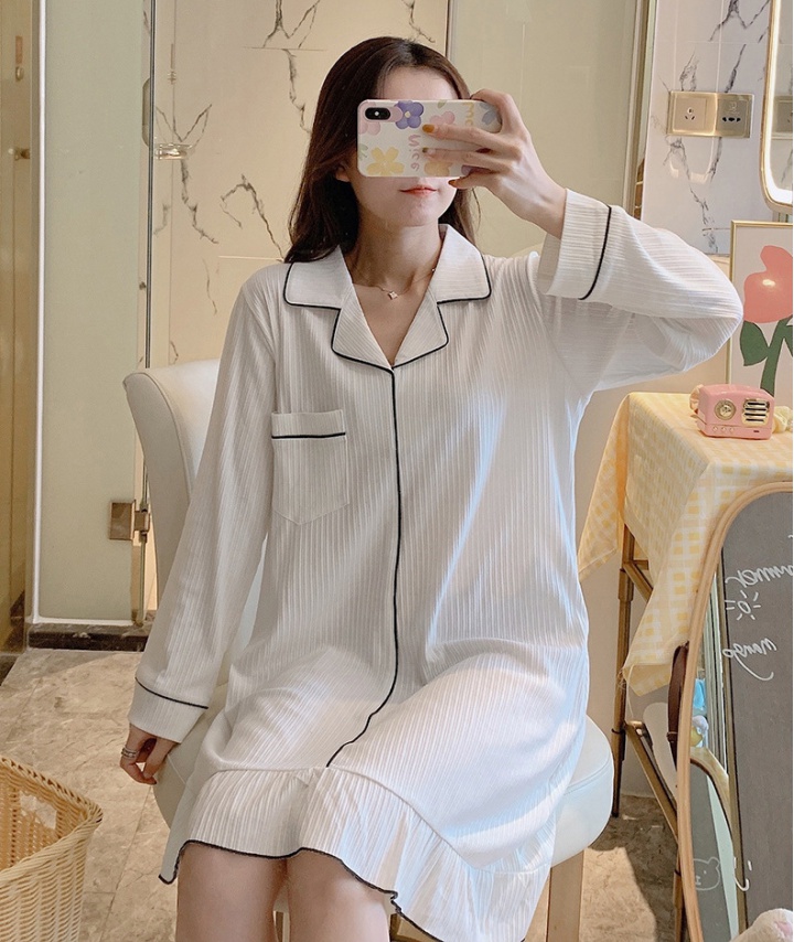 Spring and autumn night dress long sleeve pajamas for women