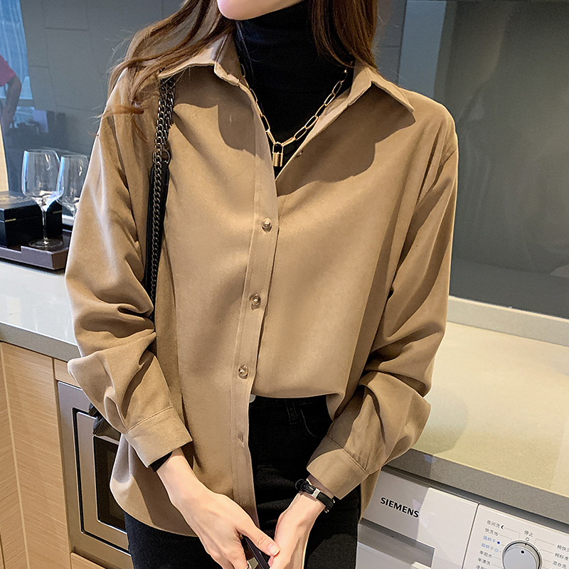 Thick Korean style shirt spring tops for women