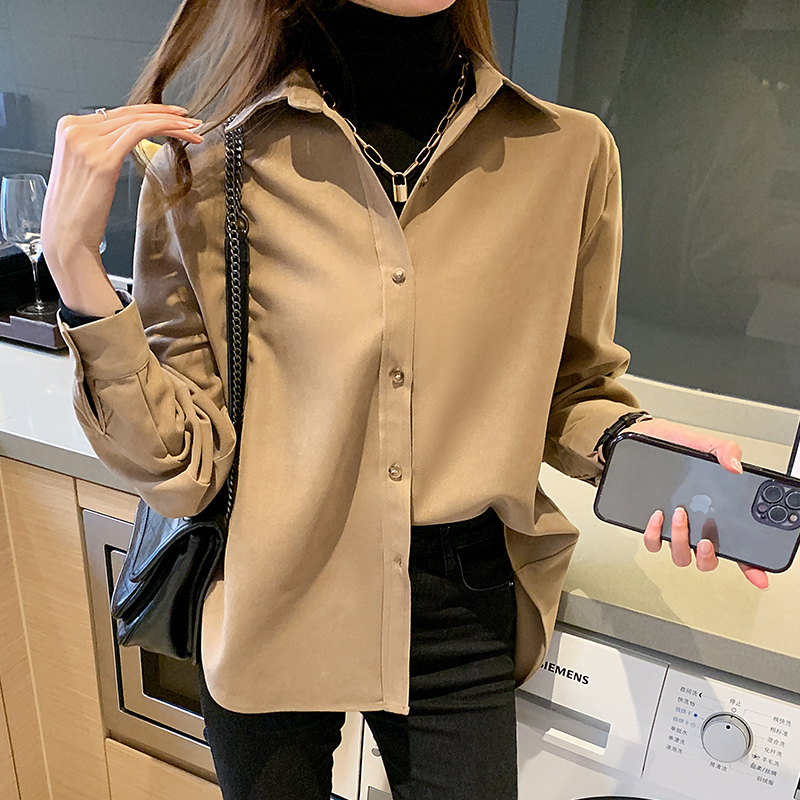Thick Korean style shirt spring tops for women