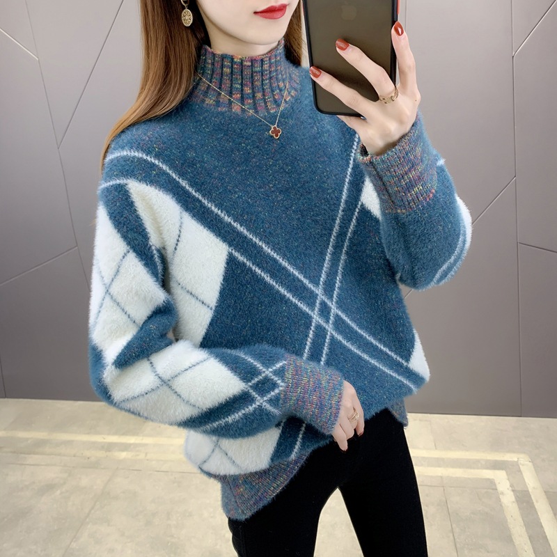 Thick loose sweater Korean style bottoming shirt