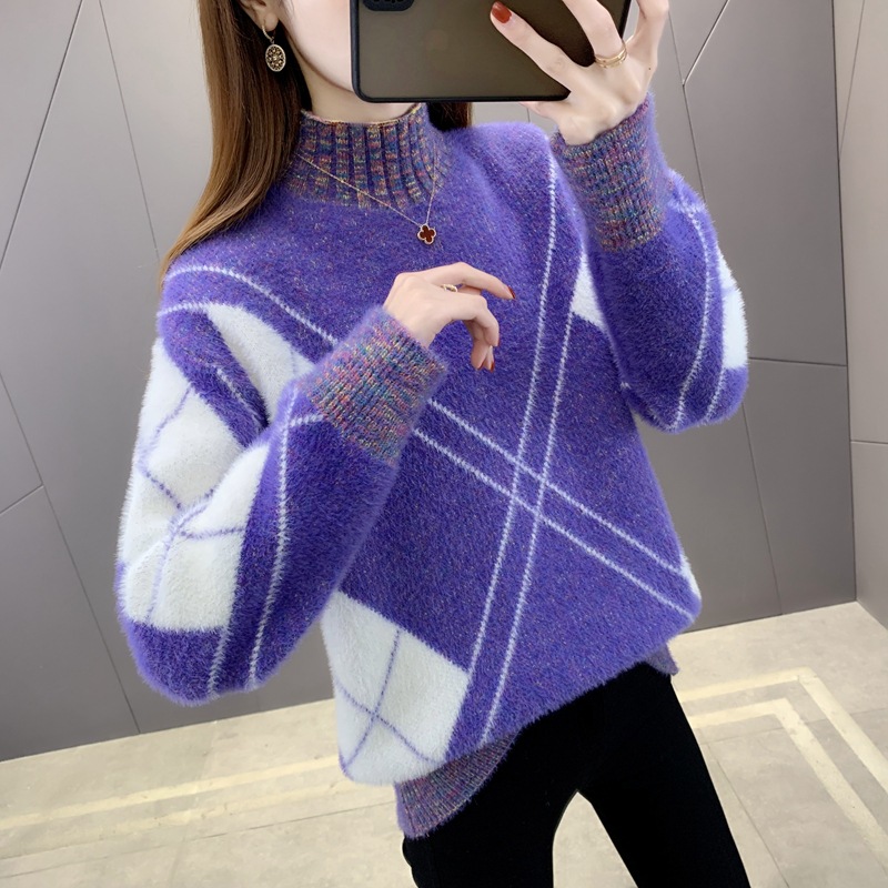 Thick loose sweater Korean style bottoming shirt