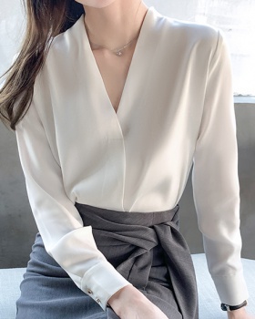 Spring Korean style tops temperament V-neck shirt for women