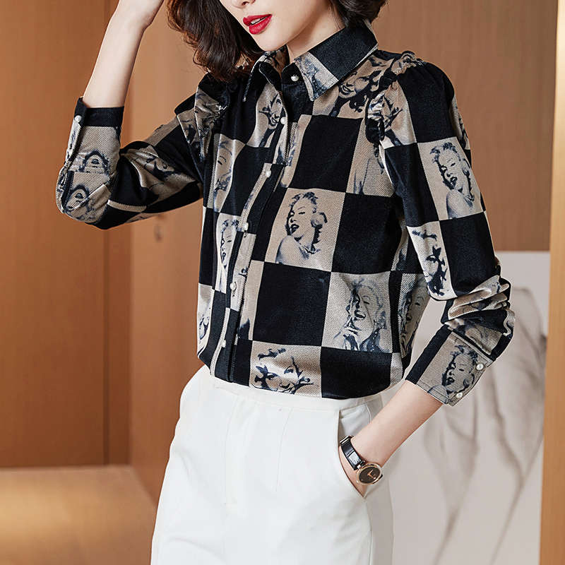 Long sleeve fashion shirt Casual Western style tops for women