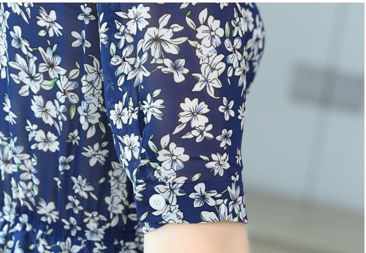 Pinched waist painting floral dress for women