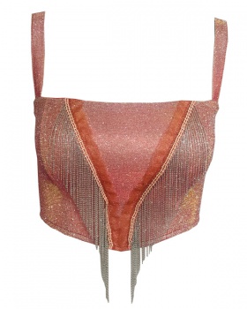 Wrapped chest tassels slim vest European style sexy small sling