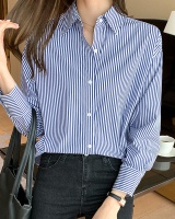 Stripe long sleeve profession tops all-match spring shirt