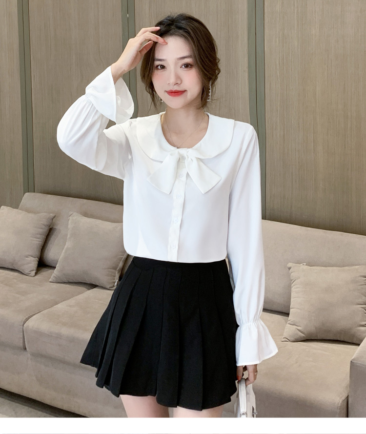 Puff sleeve doll collar tops Korean style shirt for women