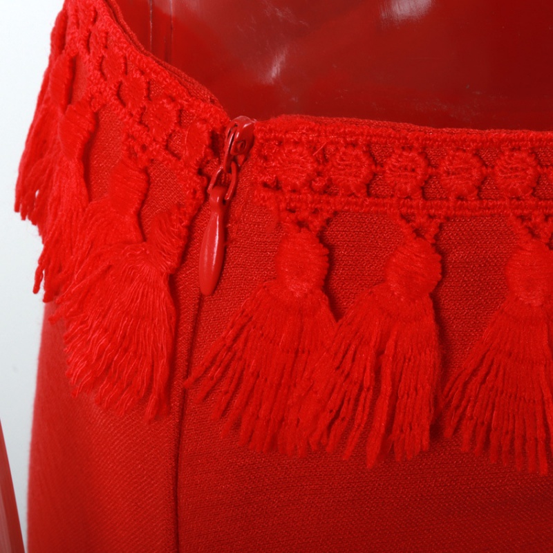 Splice summer cool lace tassels short skirt