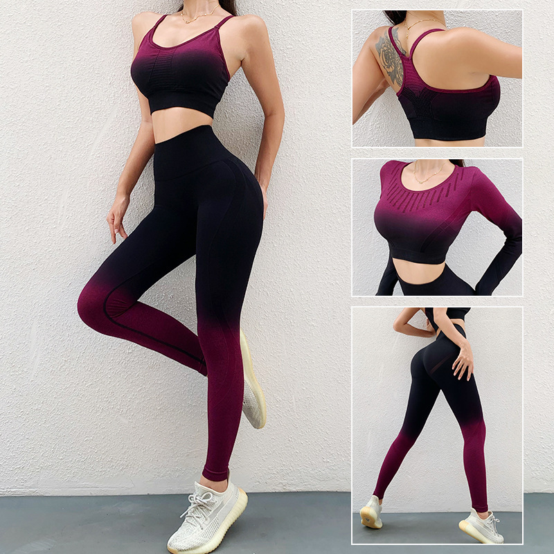 Fitness sports tight yoga sweatpants 3pcs set for women