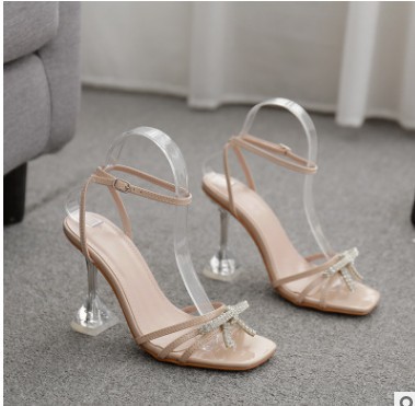 Rhinestone fashion high-heeled sandals for women
