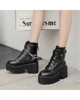 Frenum high-heeled platform thick crust fashion women's boots